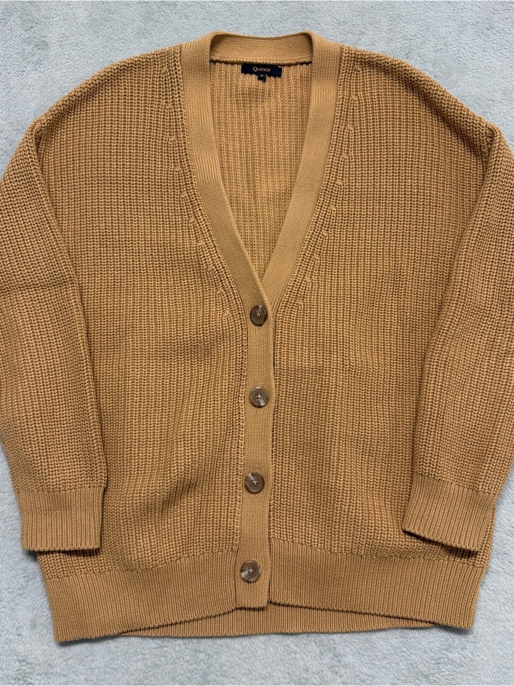 Quince 100% Organic Cotton Oversized Boyfriend Cardigan Fisherman Womens Small